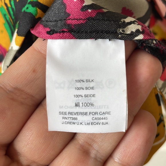 J. Crew Multicolor Abstract Ruffle Sleeve Top - Picture 6 of 6